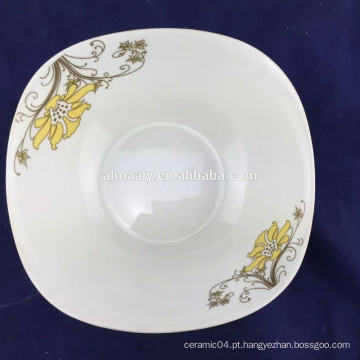 Forma quadrada da bacia de salada da porcelana fina de 7 polegadas